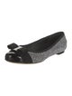 Ferragamo Vara Bow Accent Glitter Ballet Flats