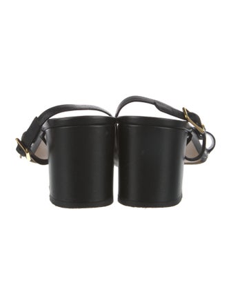 Ferragamo Leather Chain-Link Accents T-Strap Sandals