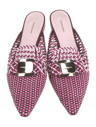 Ferragamo Plaid Print Mules