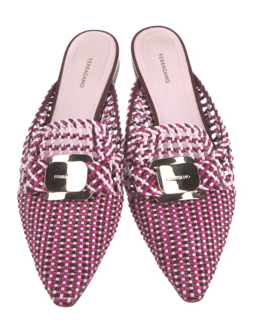 Ferragamo Plaid Print Mules