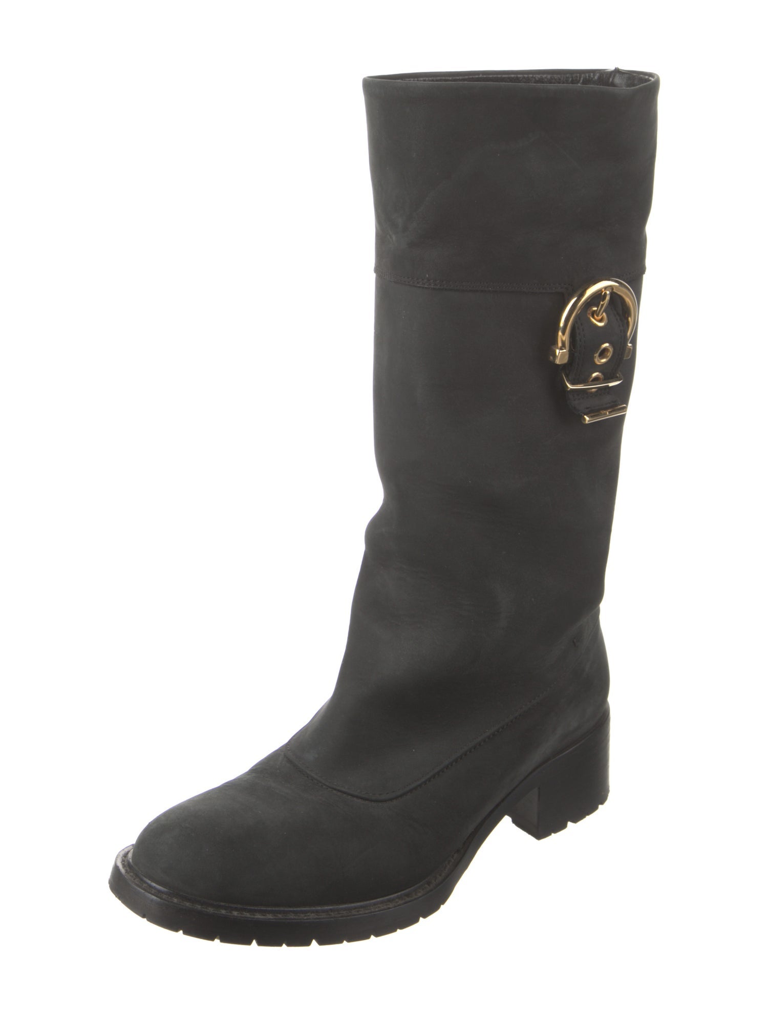 Ferragamo Leather Moto Boots