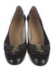 Ferragamo Patent Leather Bow Accents Pumps