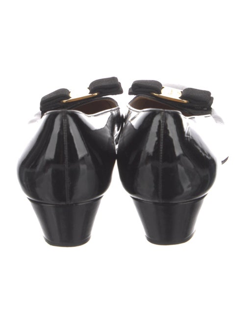 Ferragamo Patent Leather Bow Accents Pumps