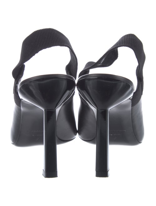 Ferragamo Leather Bow Accents Slingback Pumps