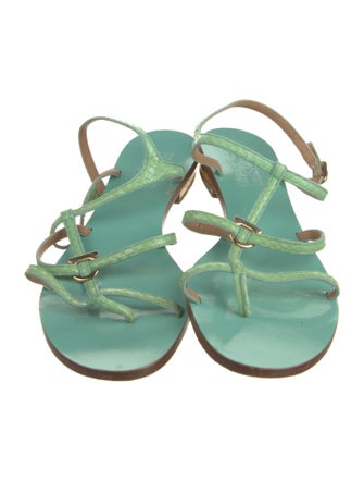 Ferragamo Snakeskin T-Strap Sandals