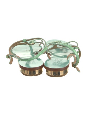 Ferragamo Snakeskin T-Strap Sandals
