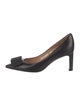 Ferragamo Leather Bow Accents Pumps