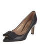 Ferragamo Leather Bow Accents Pumps