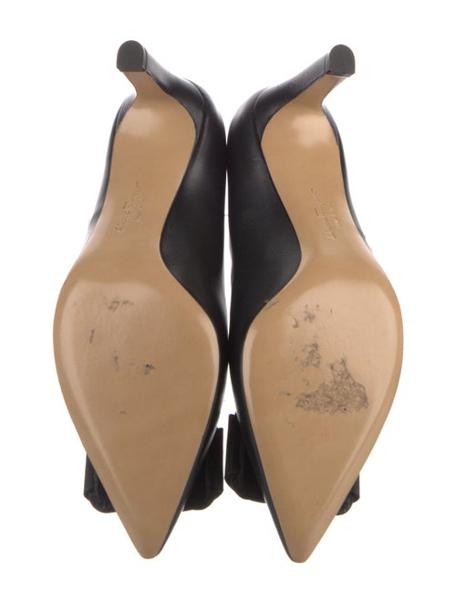 Ferragamo Leather Bow Accents Pumps