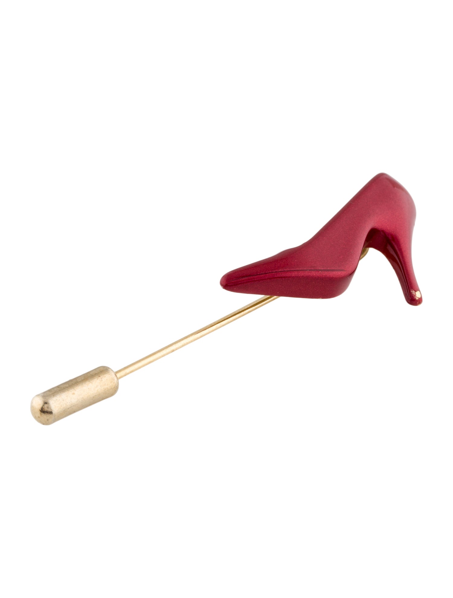 Ferragamo Vintage Enamel High Heeled Lapel Pin Brooch