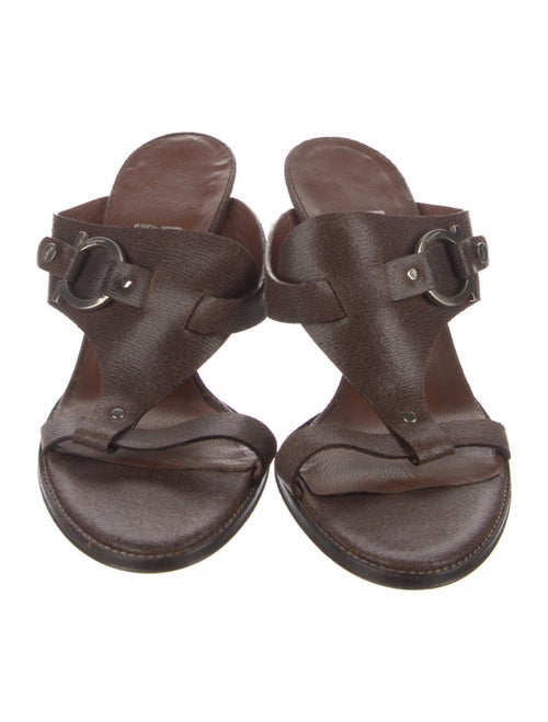 Ferragamo Leather T-Strap Sandals