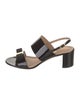 Ferragamo Patent Leather Bow Accents Slingback Sandals