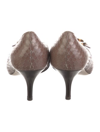 Ferragamo Embossed Leather Pumps