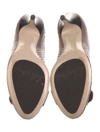 Ferragamo Embossed Leather Pumps