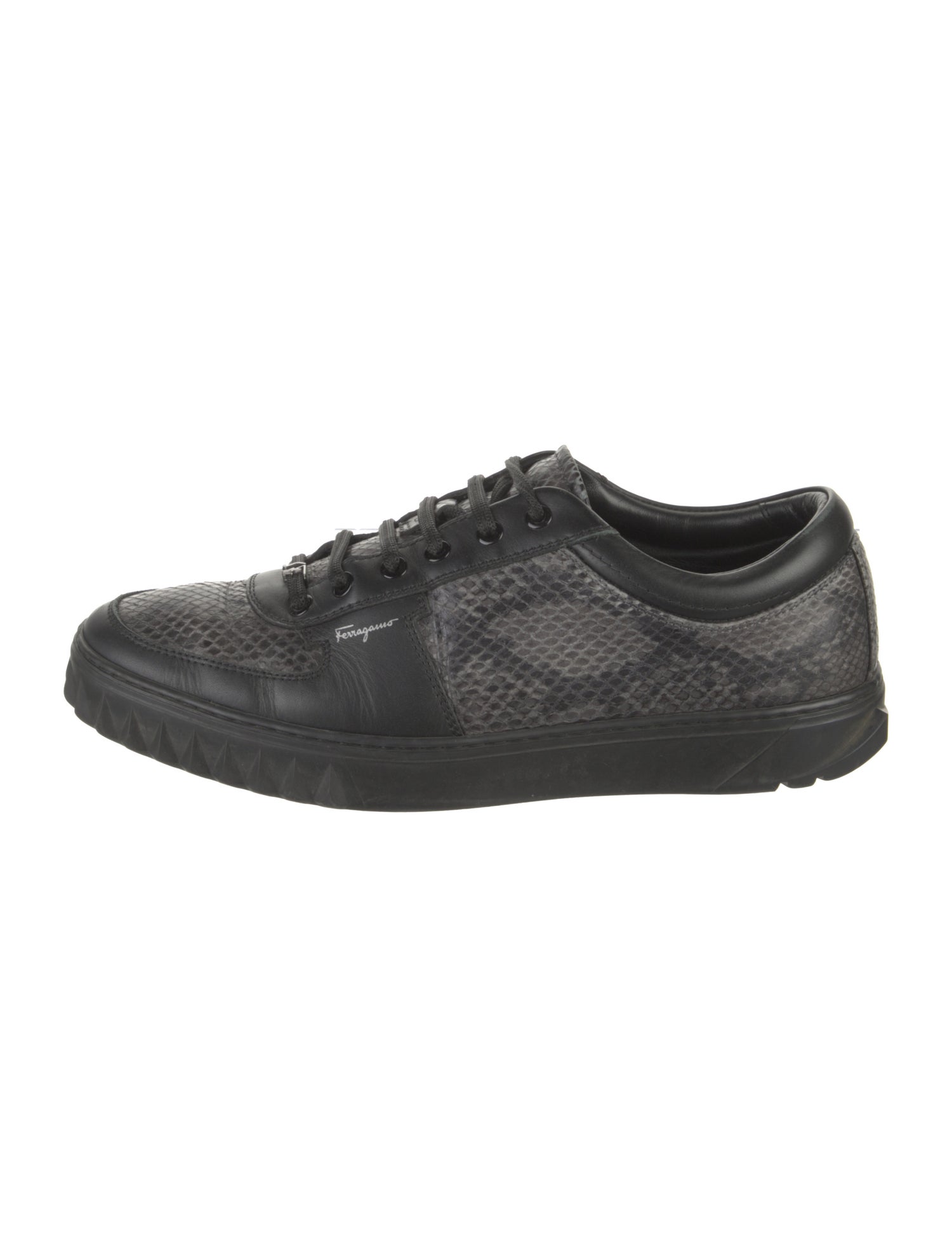 Ferragamo Snakeskin Animal Print Sneakers