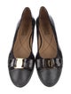 Ferragamo Vara Bow Accent Patent Leather Ballet Flats