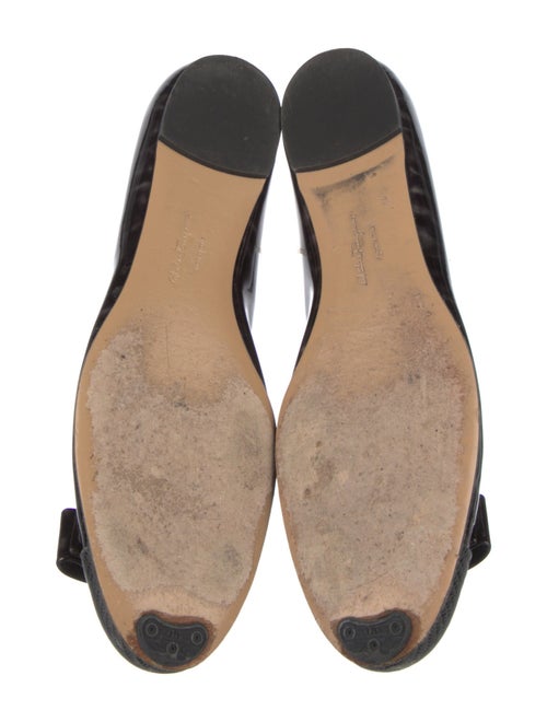 Ferragamo Vara Bow Accent Patent Leather Ballet Flats