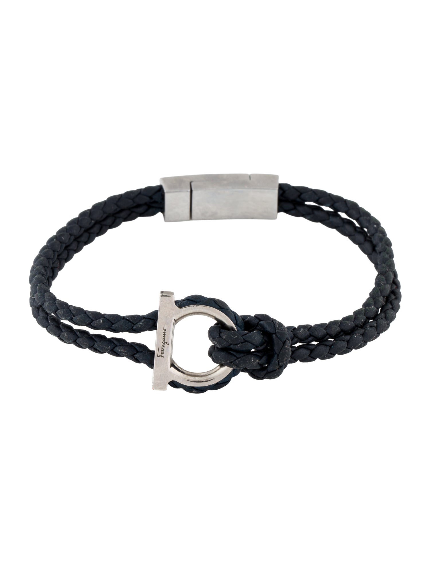 Ferragamo Woven Leather Bangle