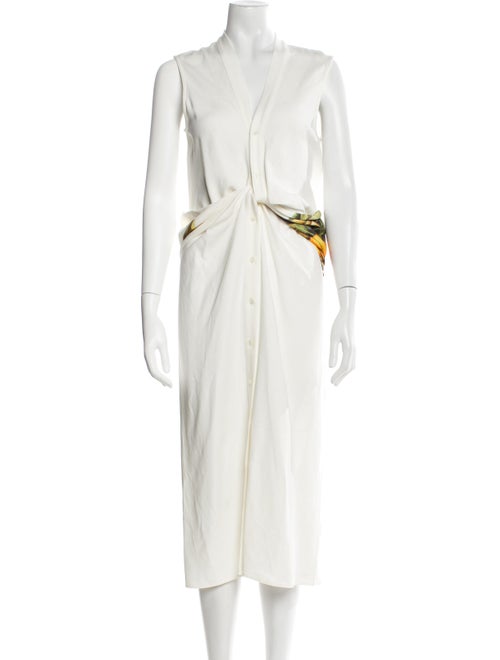 Ferragamo V-Neck Long Dress