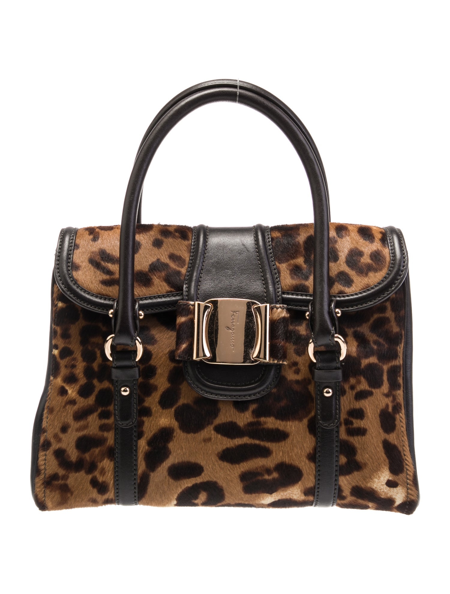 Ferragamo Calf Hair Top Handle Bag