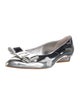 Ferragamo Patent Leather Bow Accents Ballet Flats