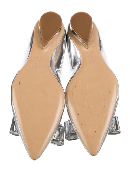 Ferragamo Patent Leather Bow Accents Ballet Flats