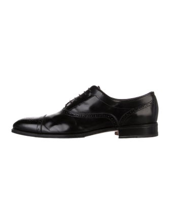 Ferragamo Leather Lasercut Accents Brogues