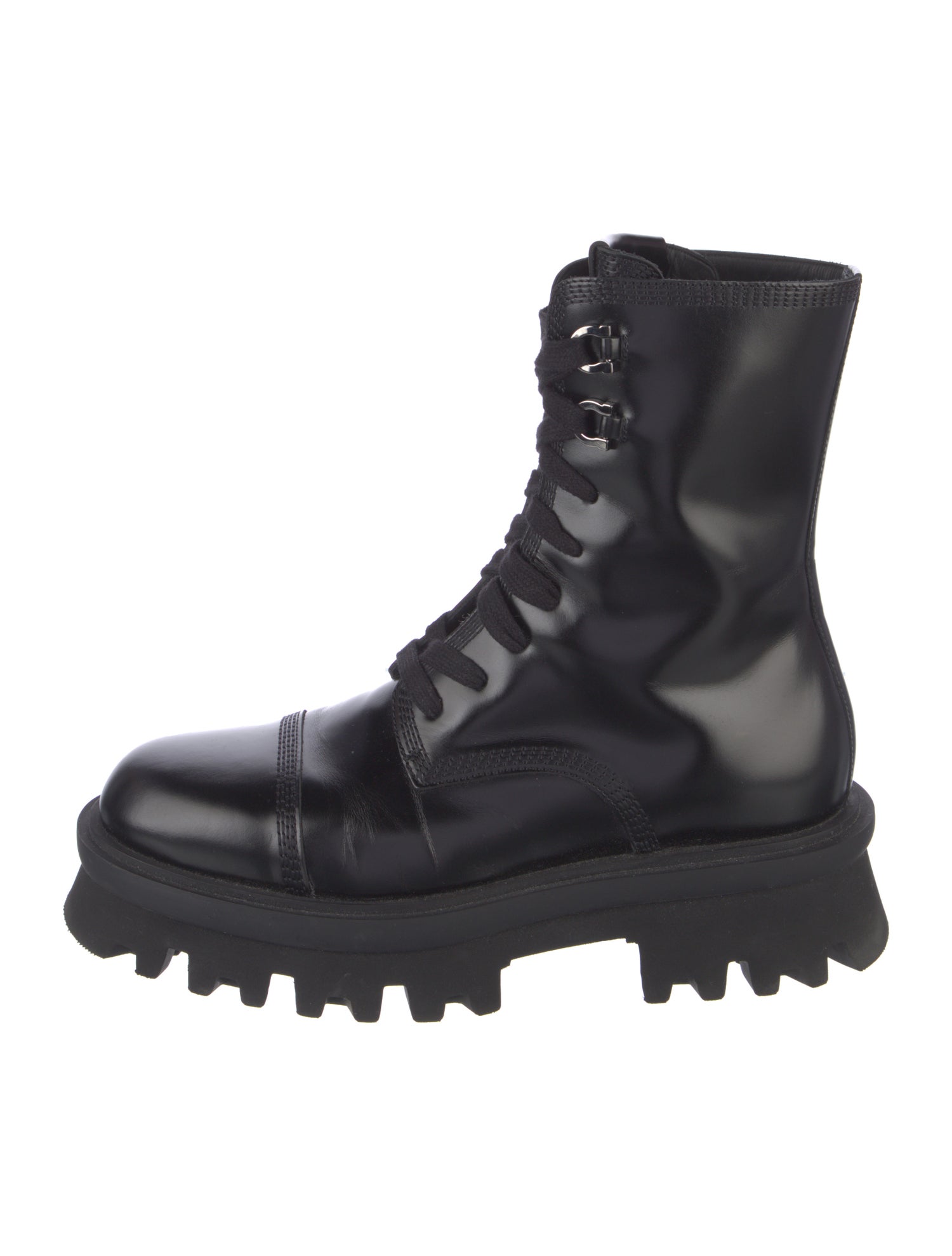 Ferragamo Leather Combat Boots