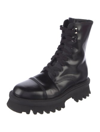 Ferragamo Leather Combat Boots