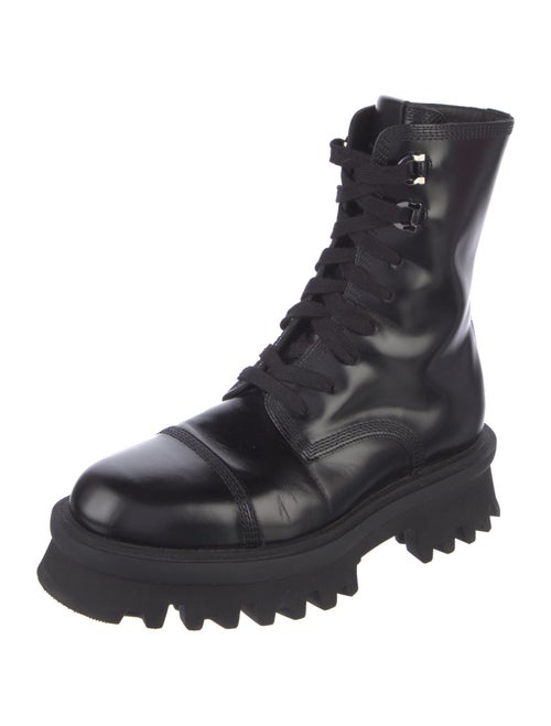 Ferragamo Leather Combat Boots