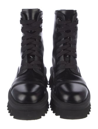 Ferragamo Leather Combat Boots