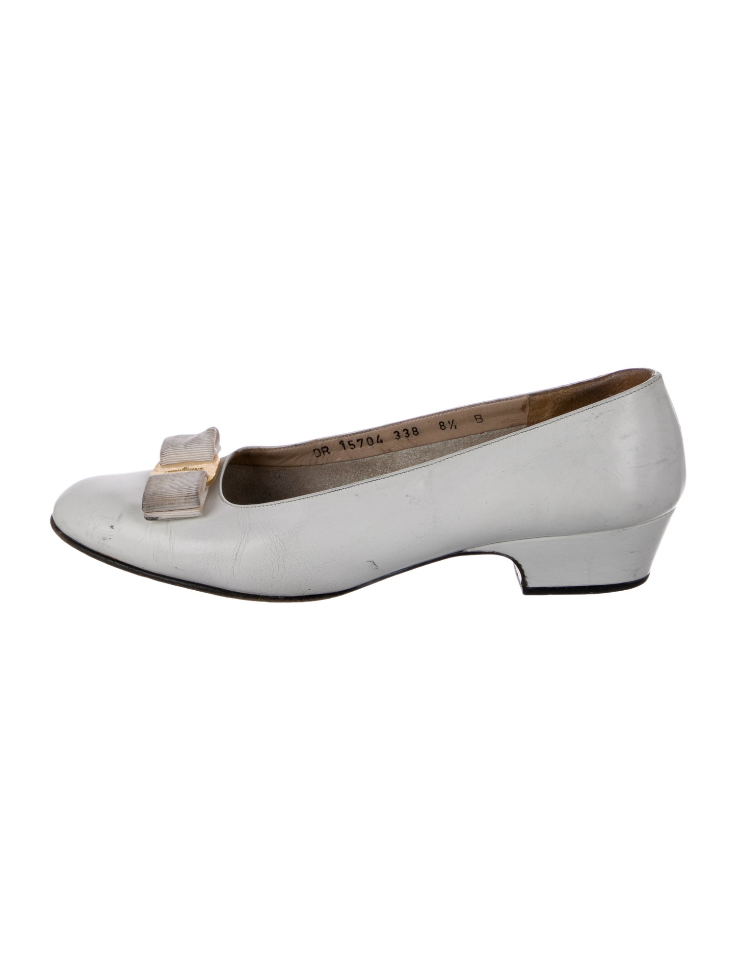 Ferragamo Vara Bow Accent Leather Flats