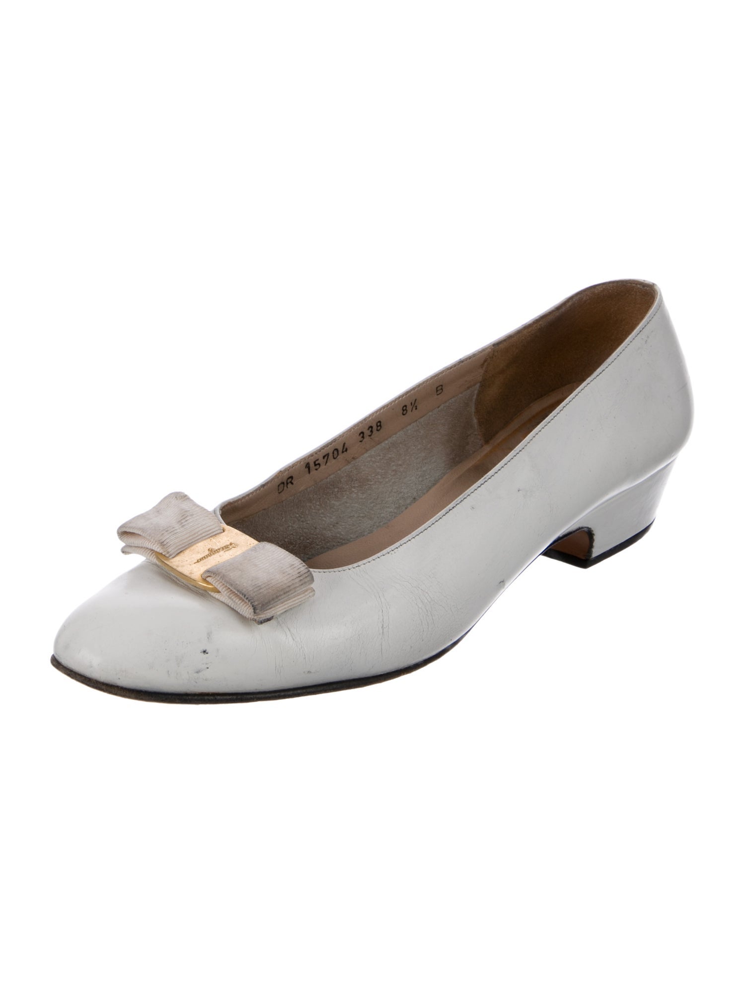 Ferragamo Vara Bow Accent Leather Flats