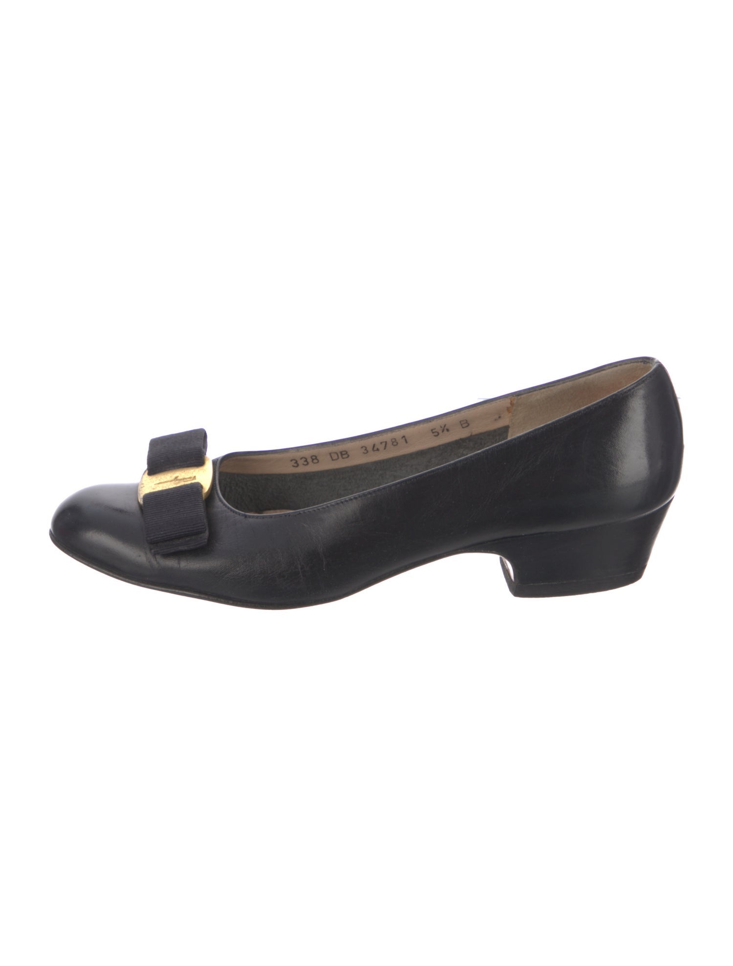 Ferragamo Leather Bow Accents Flats