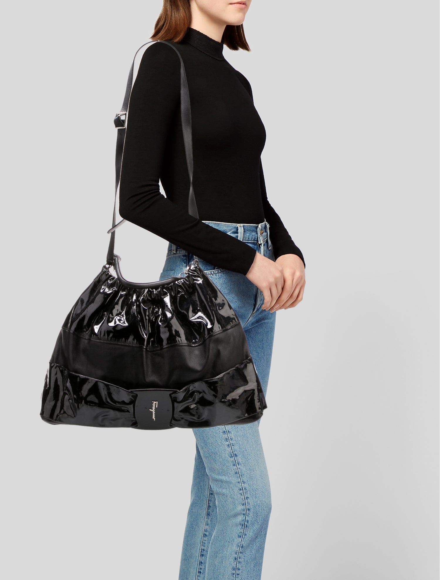 Ferragamo Patent Leather Hobo