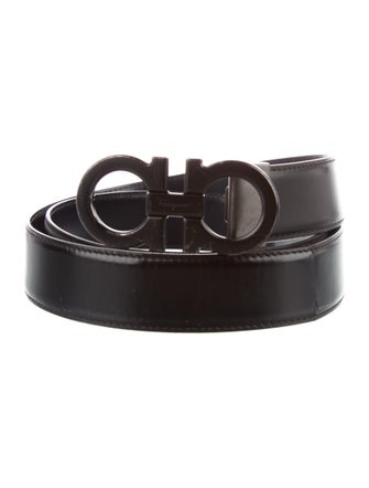 Ferragamo Patent Leather Embroidered Accent Belt Kit
