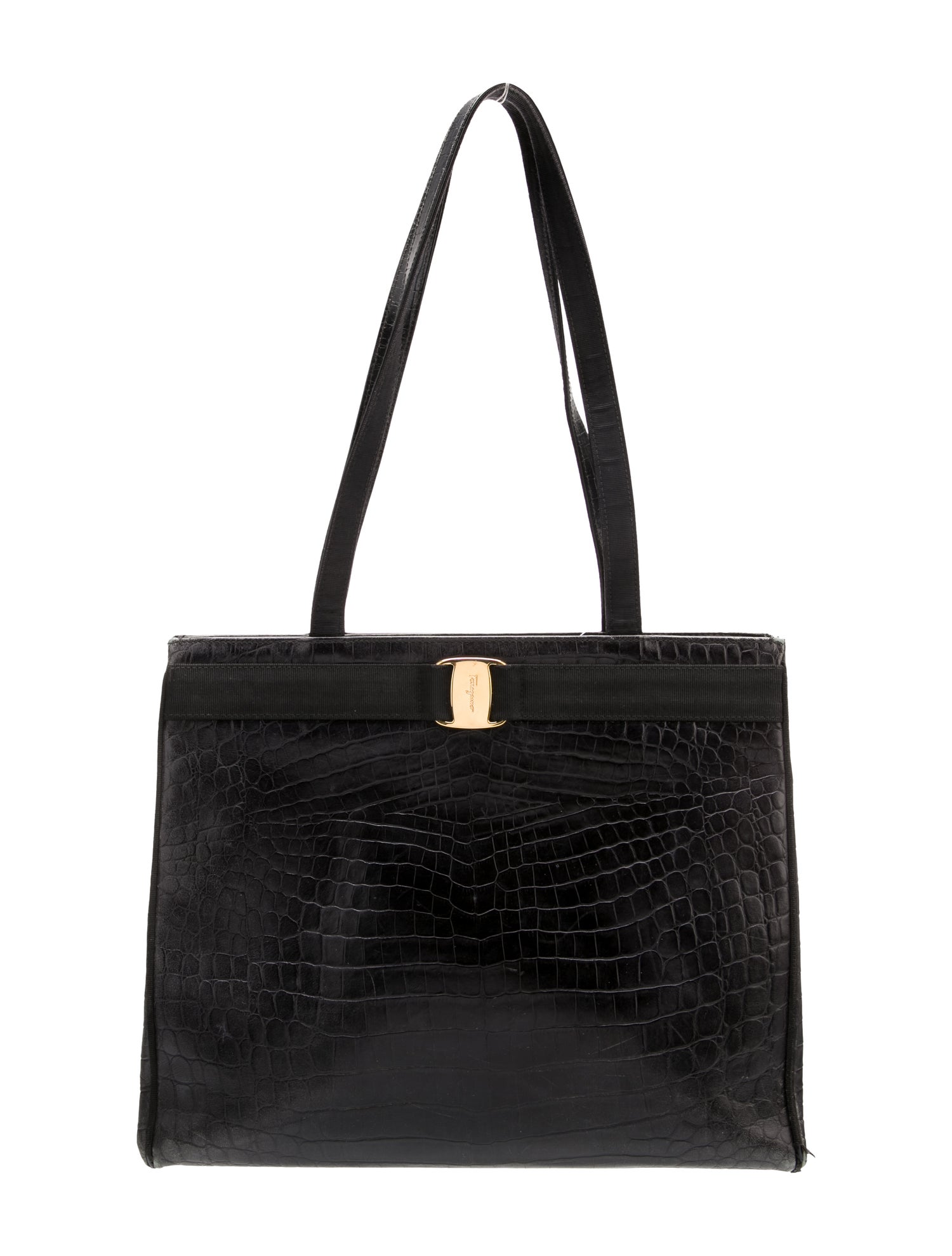 Ferragamo Embossed Leather Shoulder Bag