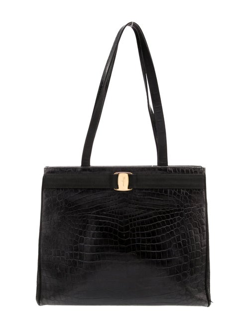 Ferragamo Embossed Leather Shoulder Bag