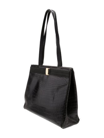 Ferragamo Embossed Leather Shoulder Bag