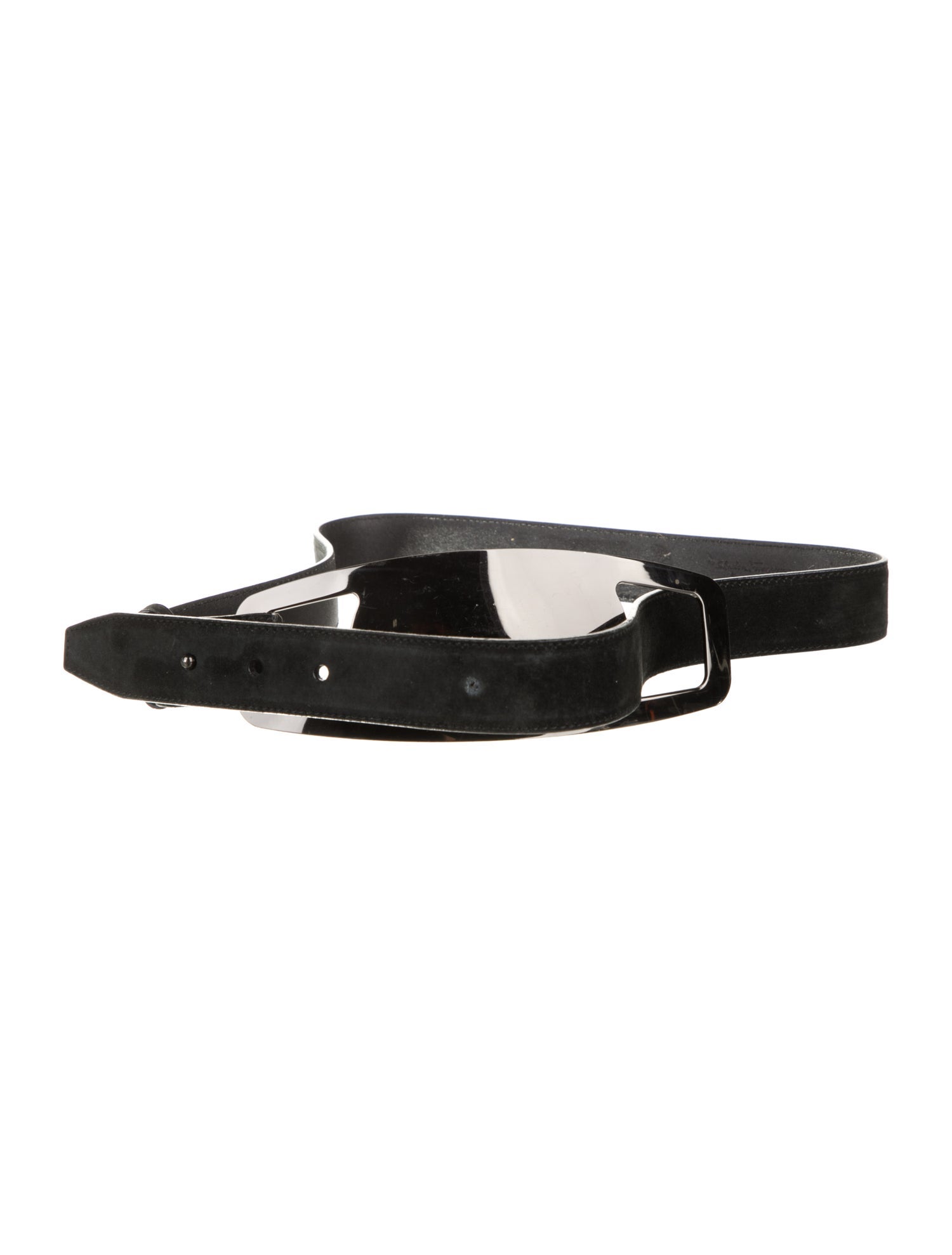 Ferragamo Suede Leather Trim Embellishment Belt