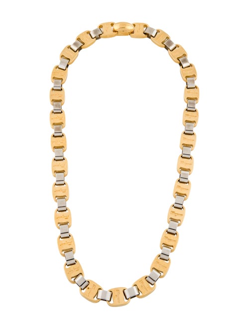 Ferragamo Two-Tone Logo Chain Link Necklace