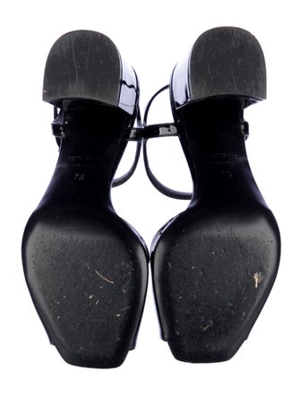 Ferragamo Gancini Logo Patent Leather Sandals