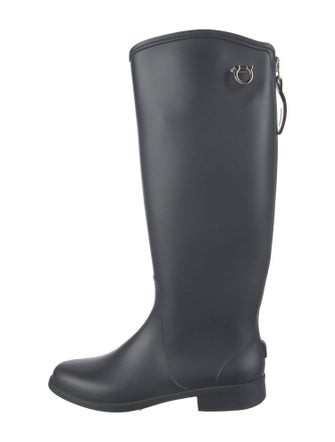 Salvatore Ferragamo Gancini Logo Rubber Rain Boots
