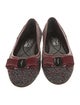 Ferragamo Vara Bow Accent Tweed Pattern Flats