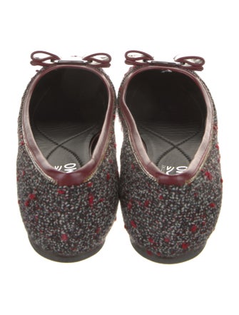Ferragamo Vara Bow Accent Tweed Pattern Flats