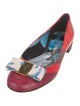 Ferragamo Vara Bow Accent Leather Ballet Flats