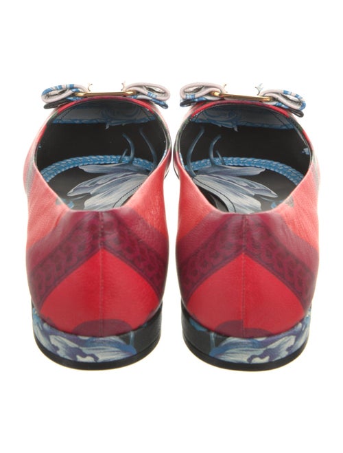 Ferragamo Vara Bow Accent Leather Ballet Flats