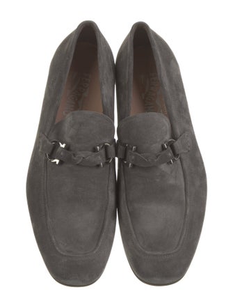 Ferragamo Horsebit Accent Suede Dress Loafers