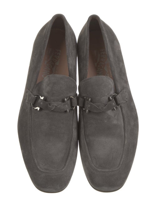 Ferragamo Horsebit Accent Suede Dress Loafers