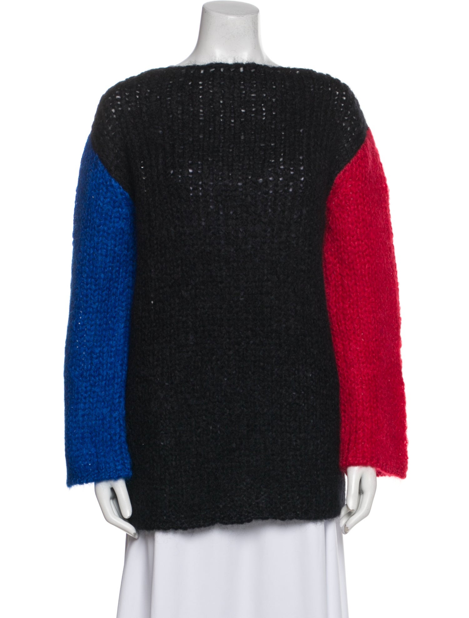 Ferragamo Mohair Colorblock Pattern Sweater
